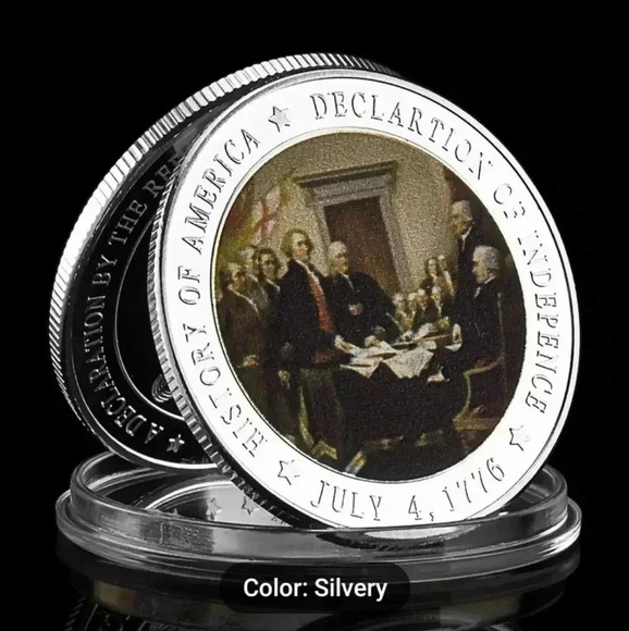 The Declaration Of Independence Souvenir Hobo Coin, Silver Plated Collectible. - Picture 1 of 7